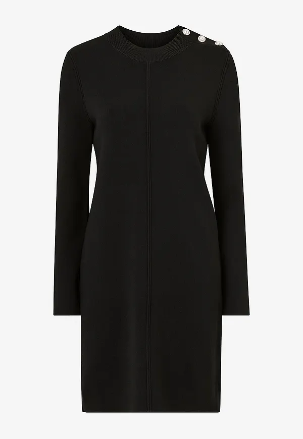 YAS - Klänning yasDima LS Knit Dress - Svart