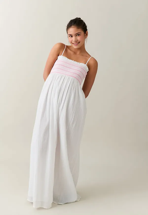 Y embroidery maxi dress