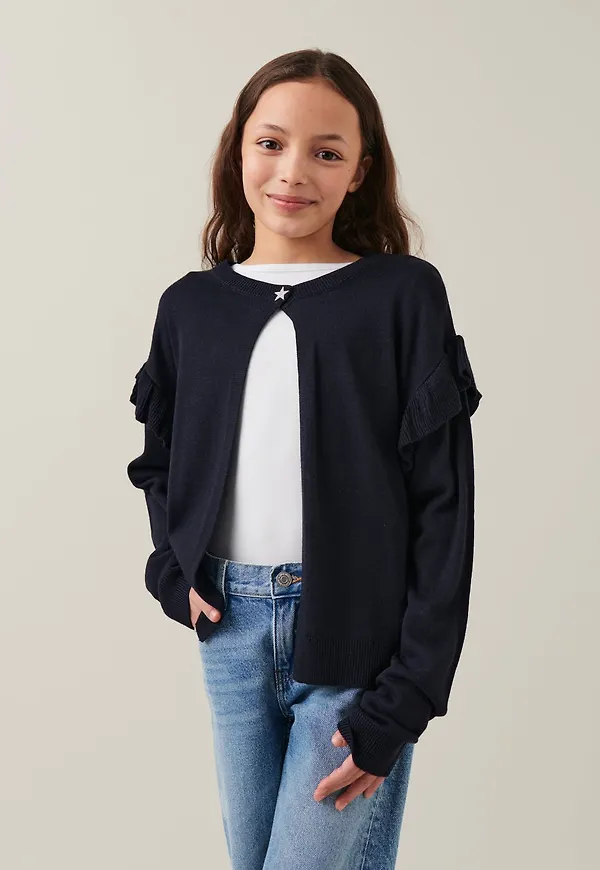 Y knitted frill cardigan