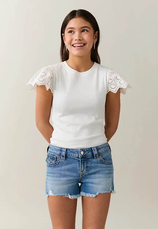 Y low chunky denim shorts