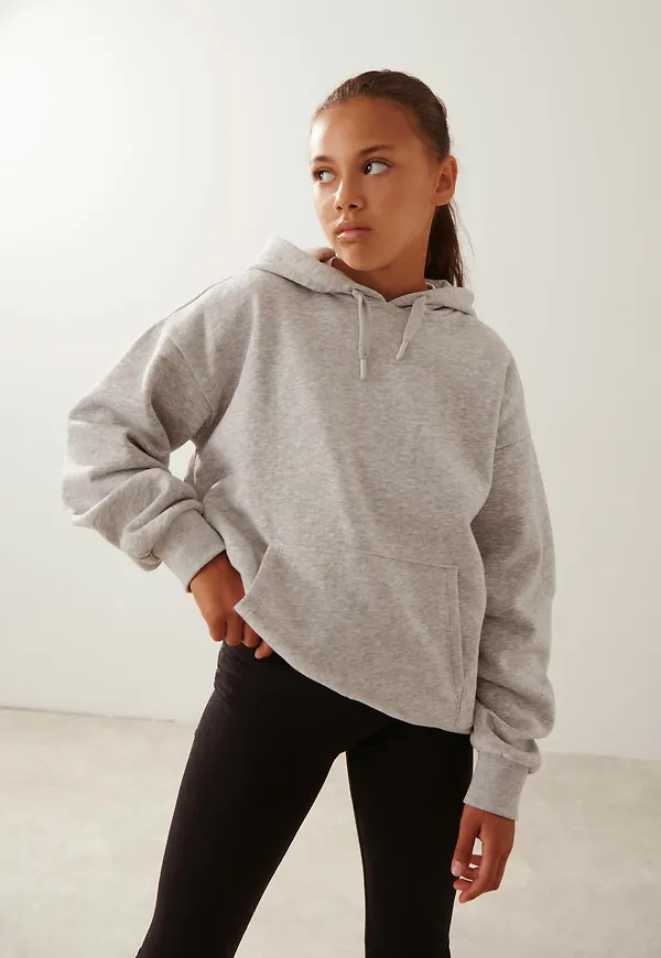 Gina Tricot - y oversized hoodie - träningskläder - Grå - 170 - Tjej
