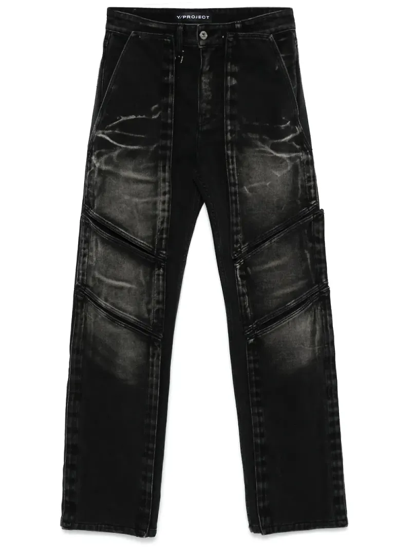 Y/Project jeans med kardborreband - Svart