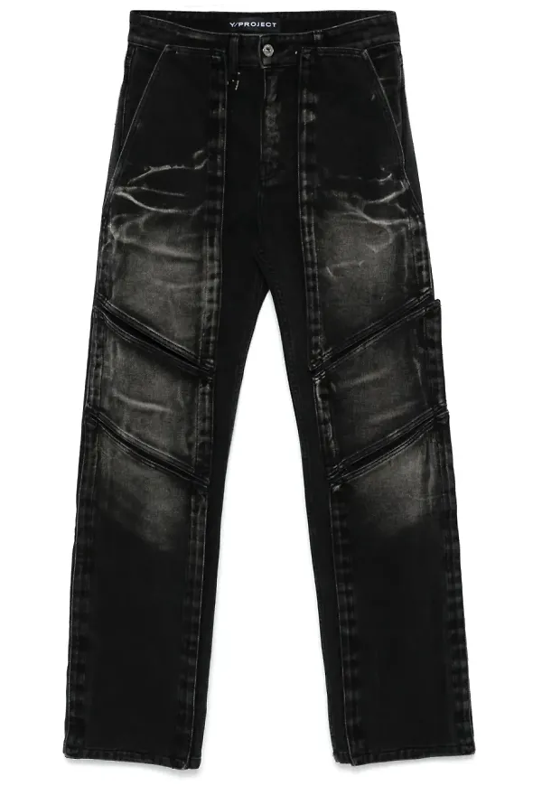 Y/Project jeans med kardborreband - Svart