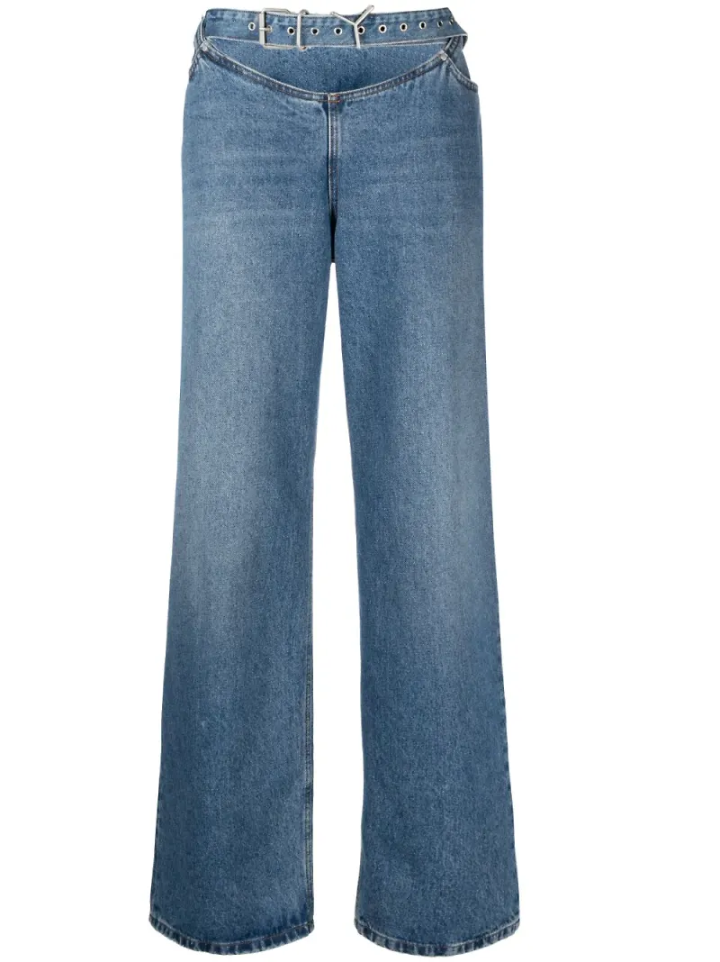 Y/Project jeans med logotypspänne - Blå