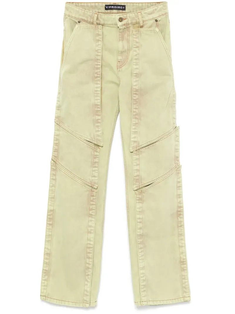 Y/Project straight-jeans med panel - Grön
