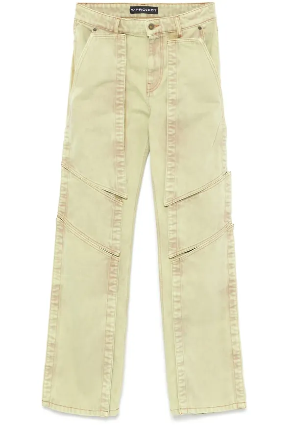 Y/Project straight-jeans med panel - Grön