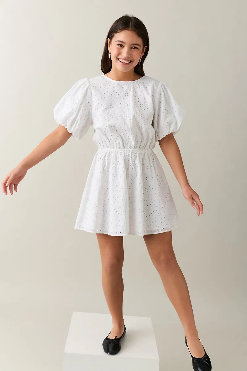 Y puffslv anglaise dress
