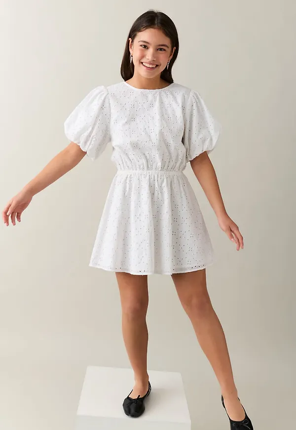 Y puffslv anglaise dress