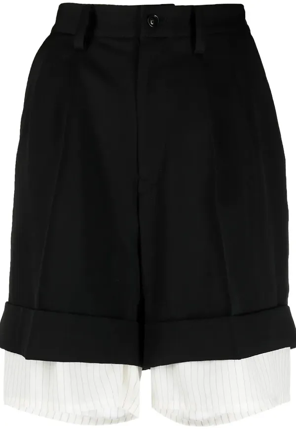 Y's skräddade skiktade shorts - Svart