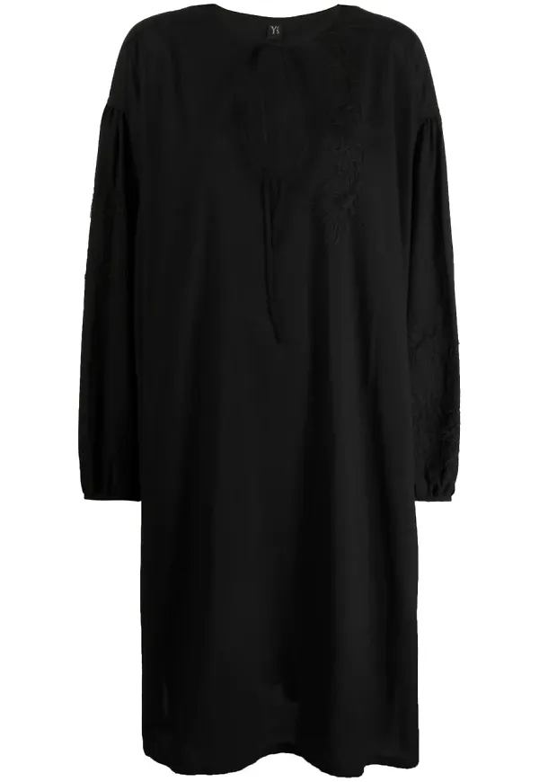 Y's v-ringad midiklänning - Svart