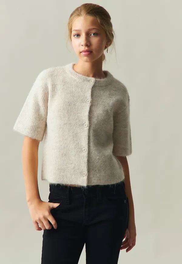 Y short sleeve cardigan