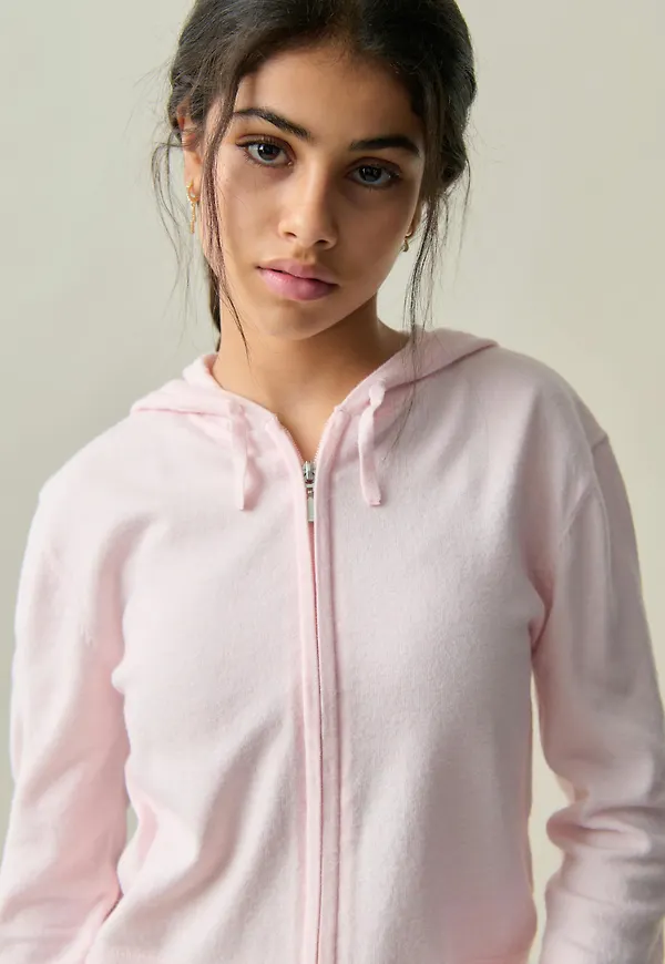 y soft knitted zip hoodie