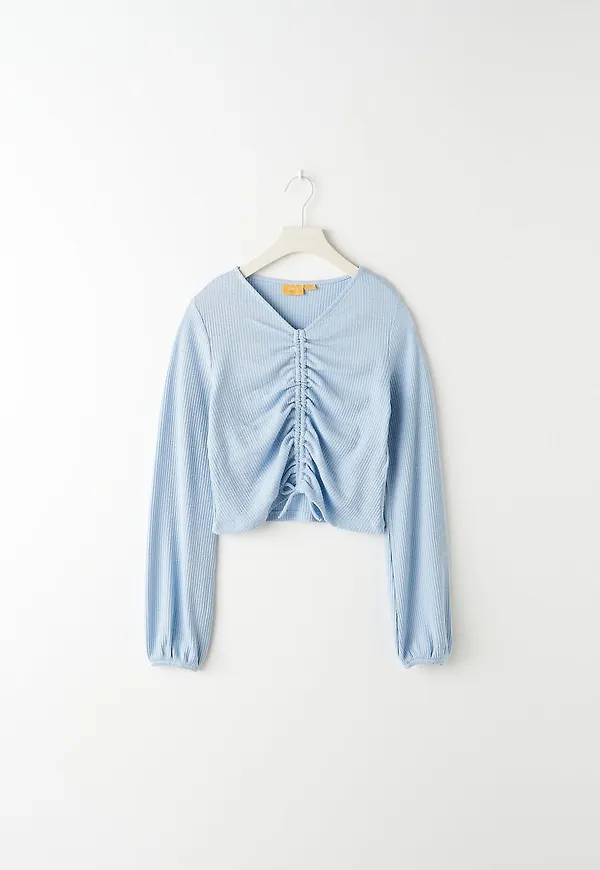 Y v-neck drawstring top