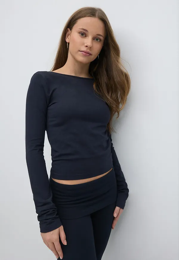 Gina Tricot - Y open back top - överdelar - Blå - 134/140 - Tjej