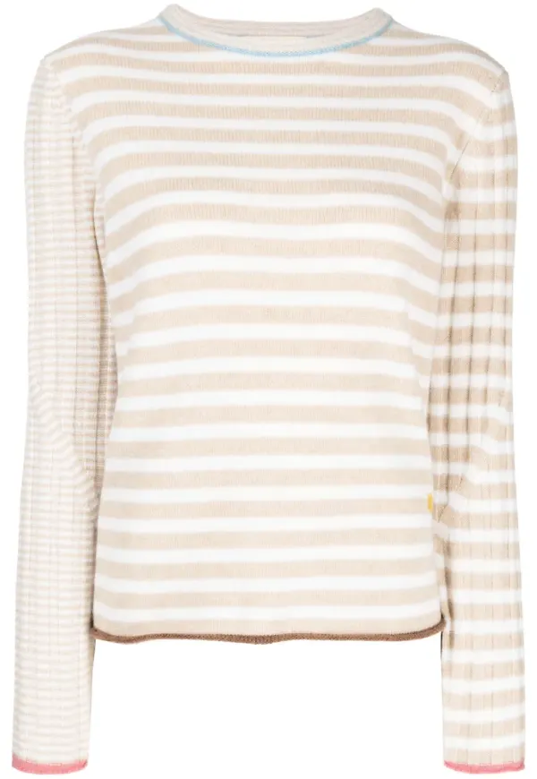 YANYAN KNITS långärmad randig tröja - Neutral