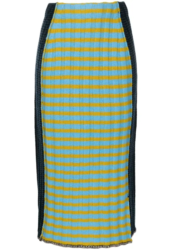 YANYAN KNITS rutig stickad kjol - Flerfärgad
