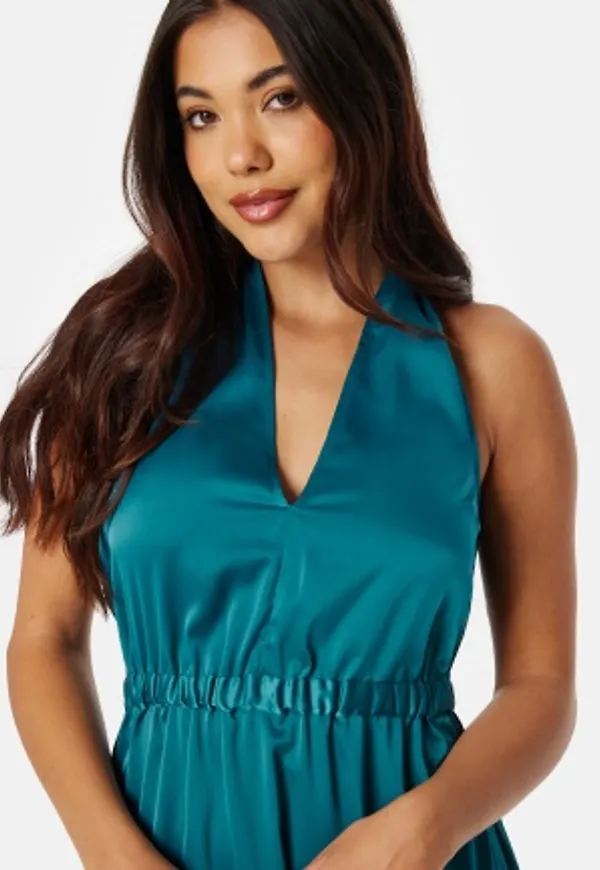 YAS Athena Halterneck Maxi Dress Blue Coral L