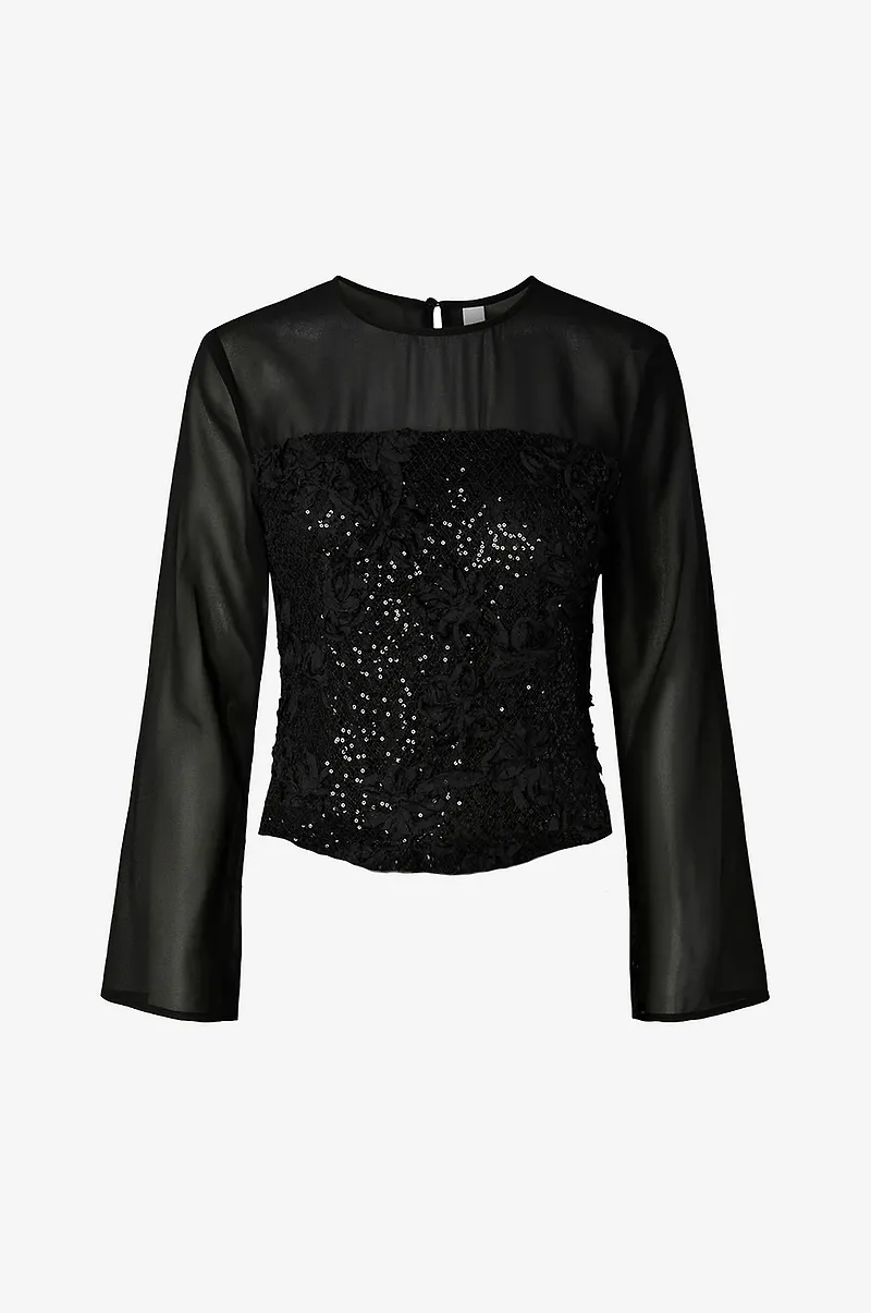 YAS - Blus Yasmaurelle Ls Top S. - Show - Svart