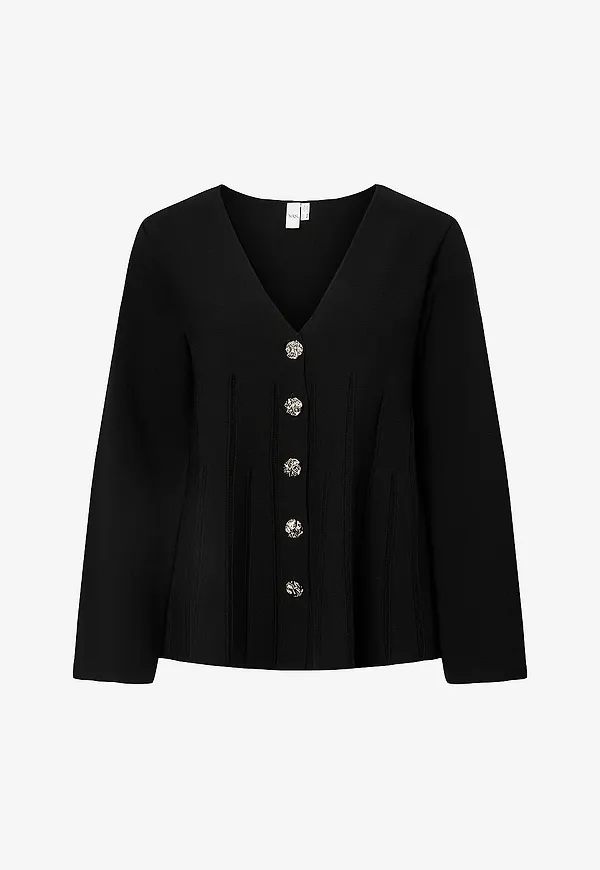 YAS - Cardigan yasMikla LS Knit - Svart