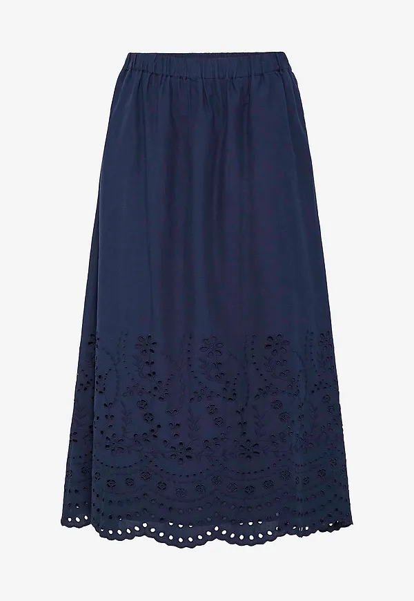 YAS - Kjol yasLuma HW Long Skirt - Blå