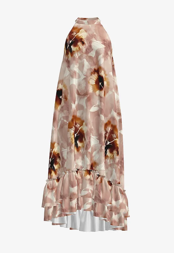 YAS - Klänning yasSkyra Halterneck Long Dress - Vit