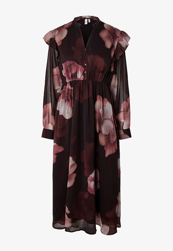 YAS - Midiklänning Yasflow Ls Long Dress S. - Brun – Ellos