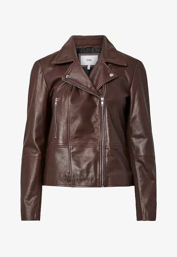 YAS - Skinnjacka yasSophie Leather Jacket - Röd