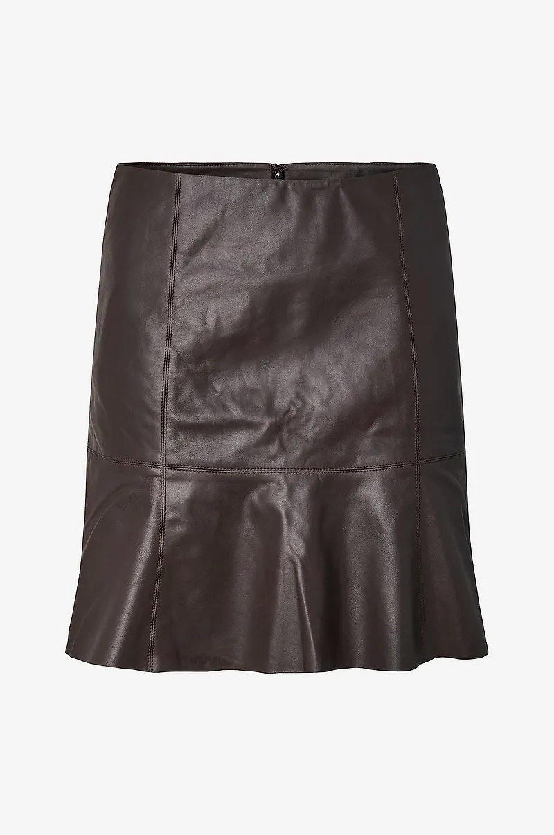 YAS - Skinnkjol yasColly MW Naplon Leather Skirt NO - Natur