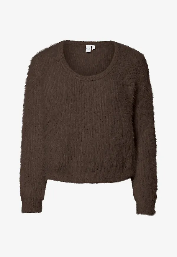 YAS - Tröja yasLava LS Knit - Brun