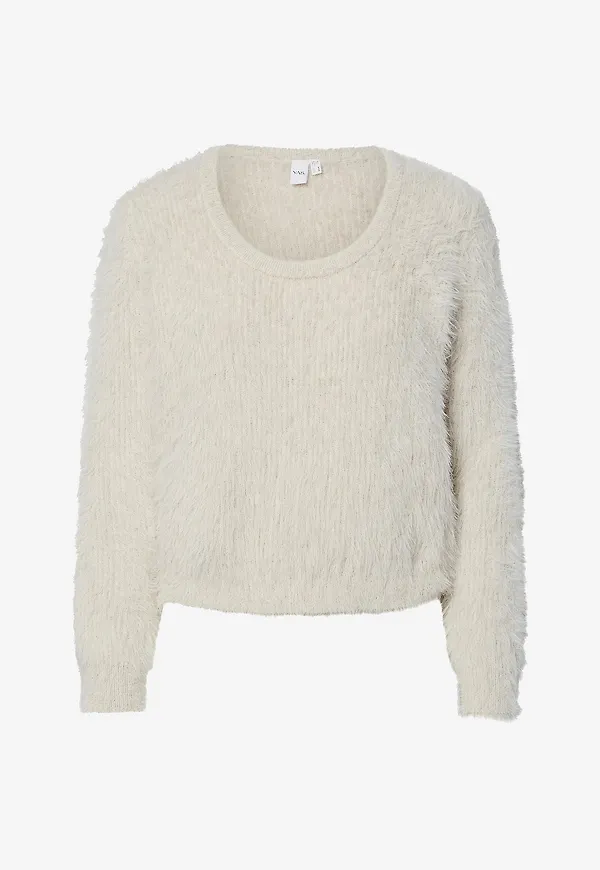 YAS - Tröja yasLava LS Knit - Vit