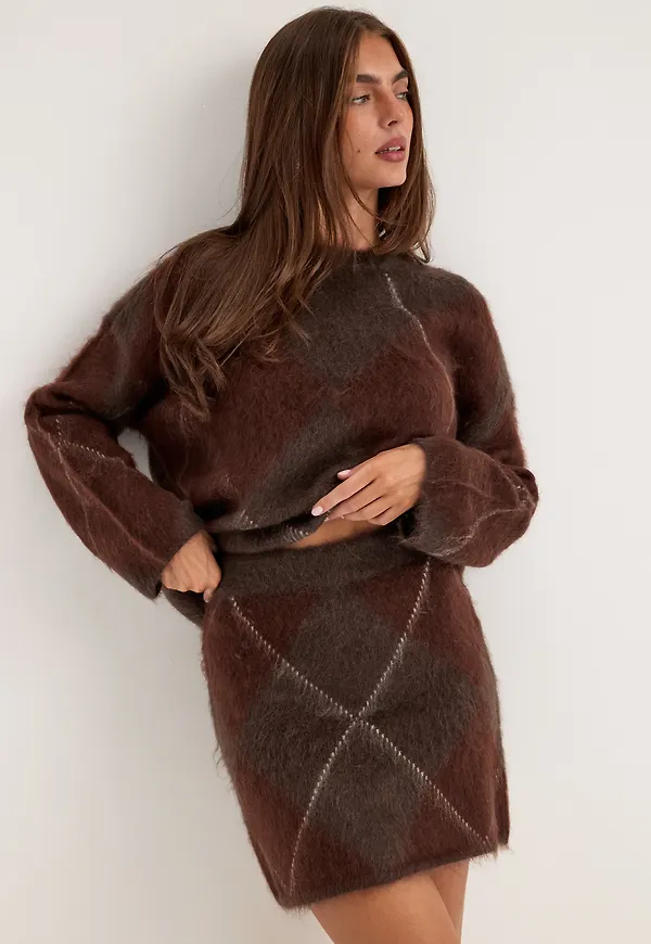 Yasargy Hw Mohair Blend Knit Skirt