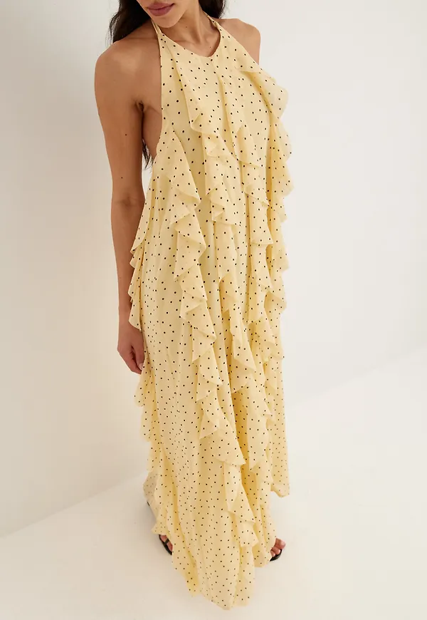 Yasfinillo Halterneck Long Dress