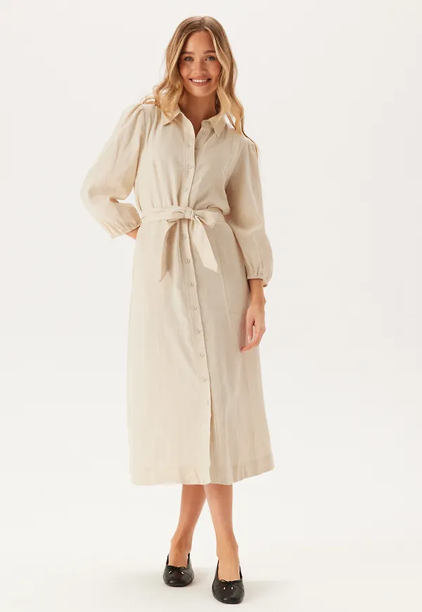 Yasflaxy 3/4 LINEN SHIRT DRESS