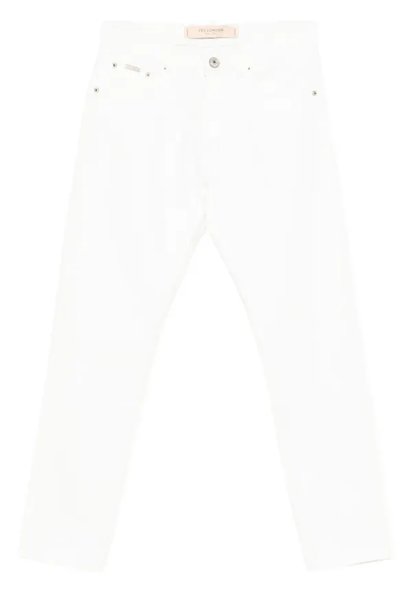 YES LONDON jeans med knappgylf - Vit