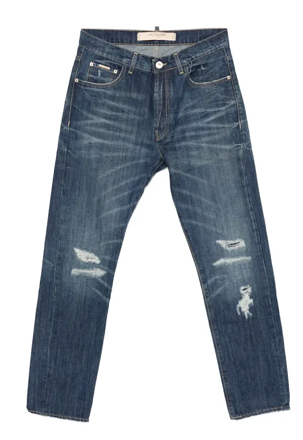 YES LONDON jeans med sliten detalj - Blå