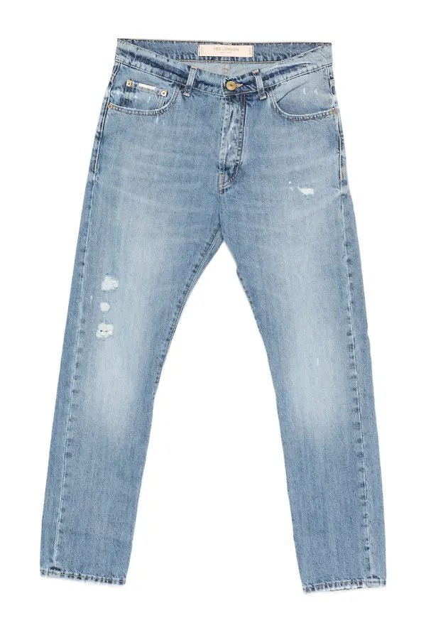 YES LONDON jeans med slitning - Blå