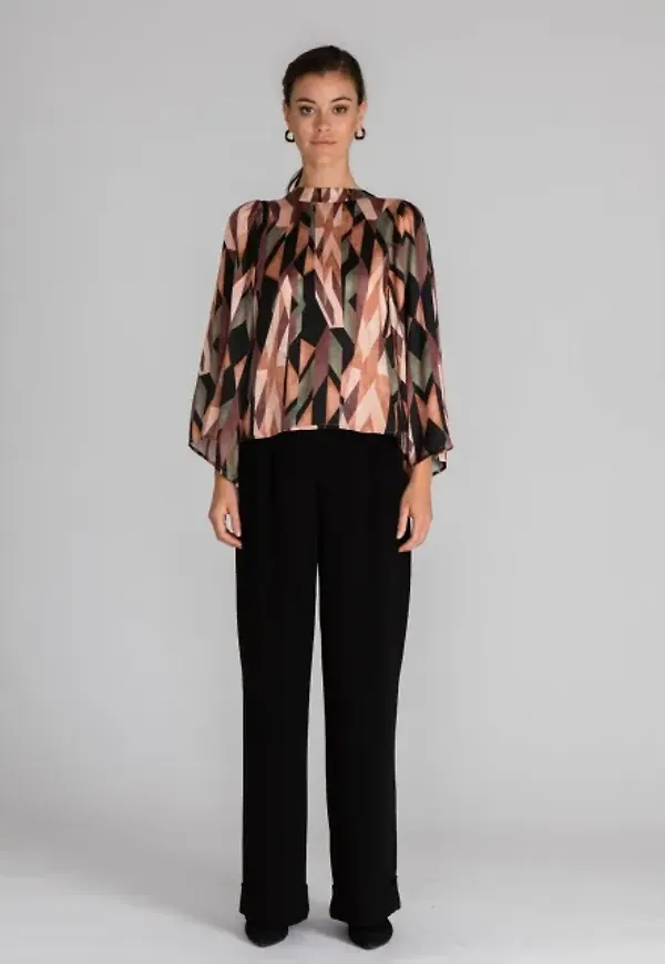 Yes Party Blouse - Mönstrad Blus