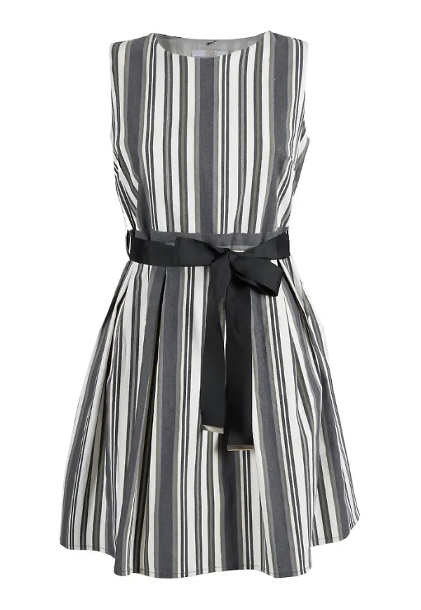 YES ZEE Gray Cotton Dress Grå, Dam