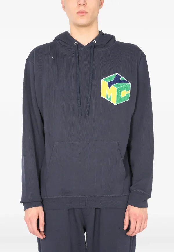 YMC hoodie med grafiskt tryck - Blå
