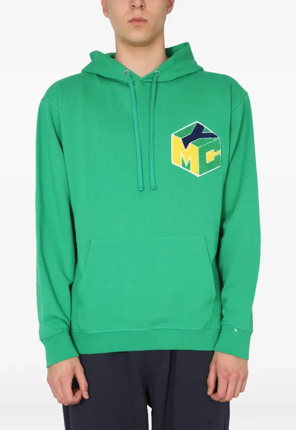 YMC pullover med huva - Grön