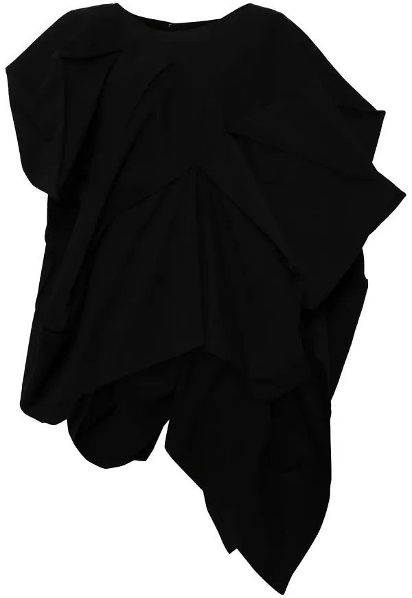 Yohji Yamamoto asymmetrisk draperad kjol - Svart