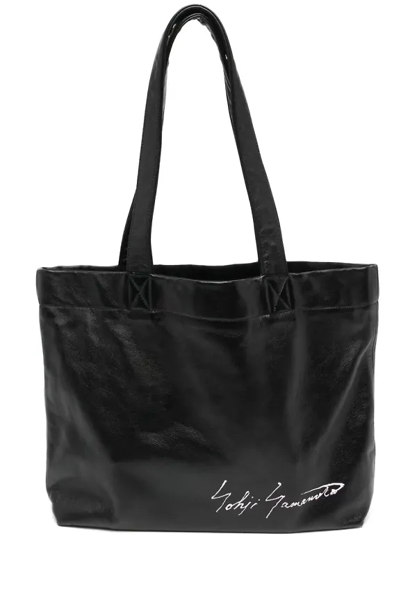 Yohji Yamamoto axelväska i läder - Svart