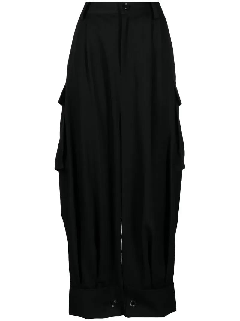 Yohji Yamamoto byxor med låg gren - Svart