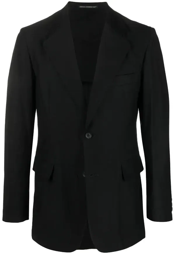 Yohji Yamamoto enkelknäppt blazer - Svart