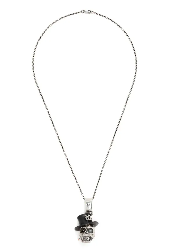 Yohji Yamamoto halsband med dödskalle - Silverfärgad