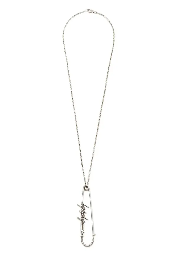 Yohji Yamamoto halsband med logotyphänge - Silverfärgad