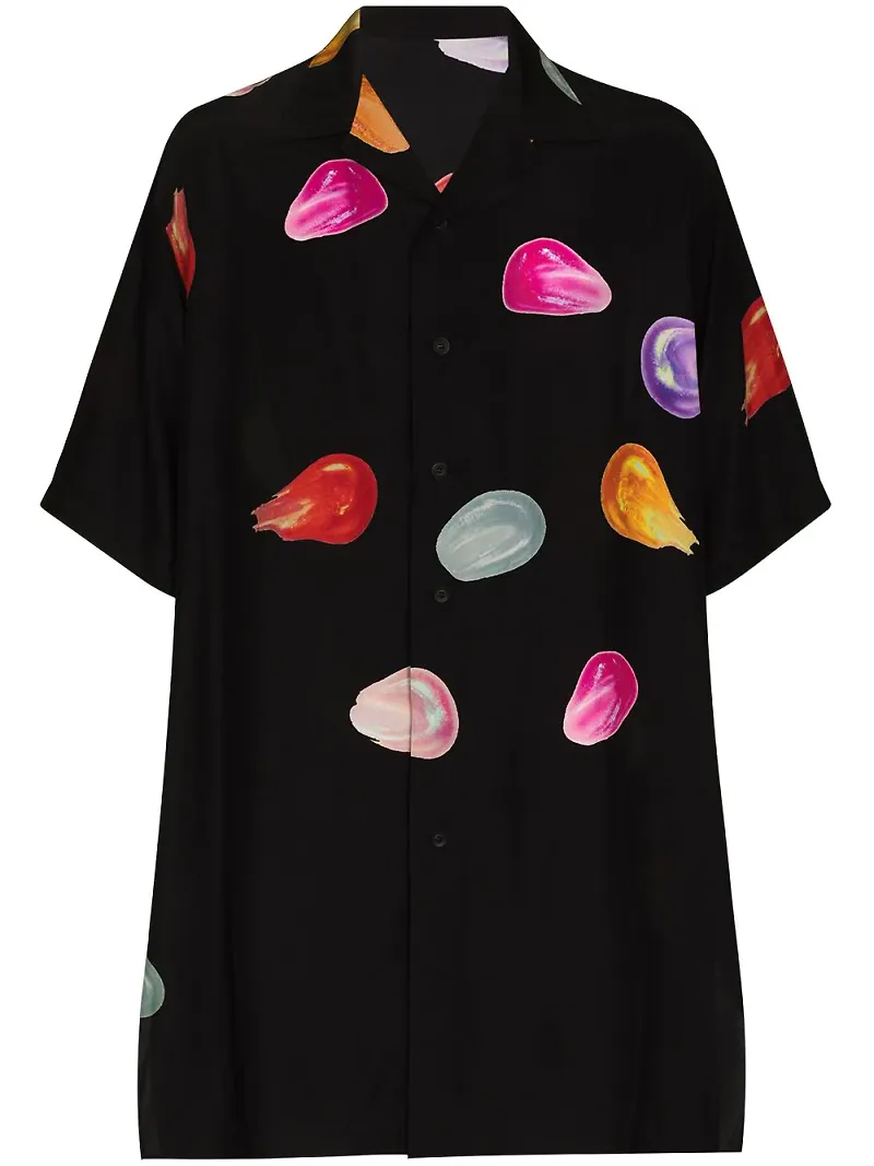 Yohji Yamamoto kortärmad skjorta i oversize-modell - Svart