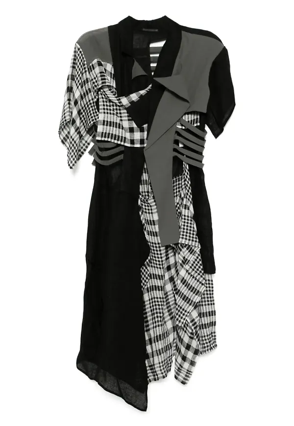 Yohji Yamamoto rock med lagerdesign - Svart