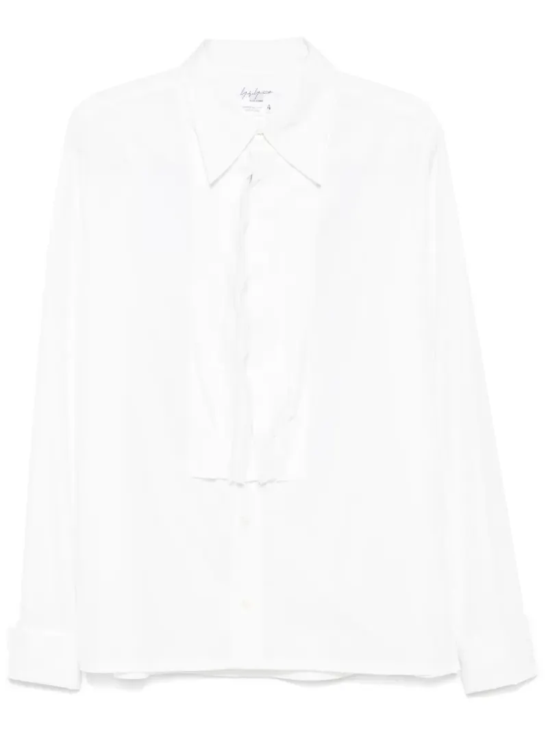 Yohji Yamamoto skjorta med veckad detalj - Vit