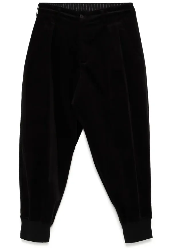 Yohji Yamamoto slacks i sammet - Svart